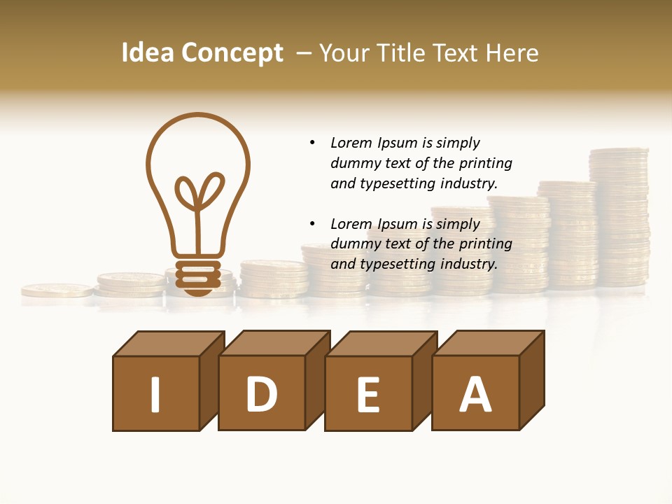 Pile Of Golden Coins, Mexican Pesos PowerPoint Template