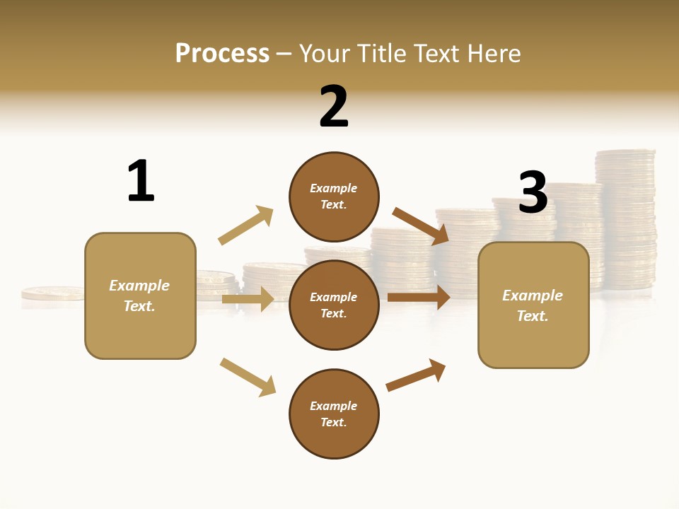 Pile Of Golden Coins, Mexican Pesos PowerPoint Template