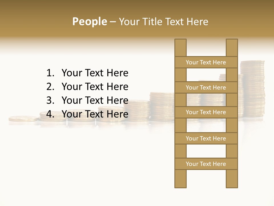 Pile Of Golden Coins, Mexican Pesos PowerPoint Template