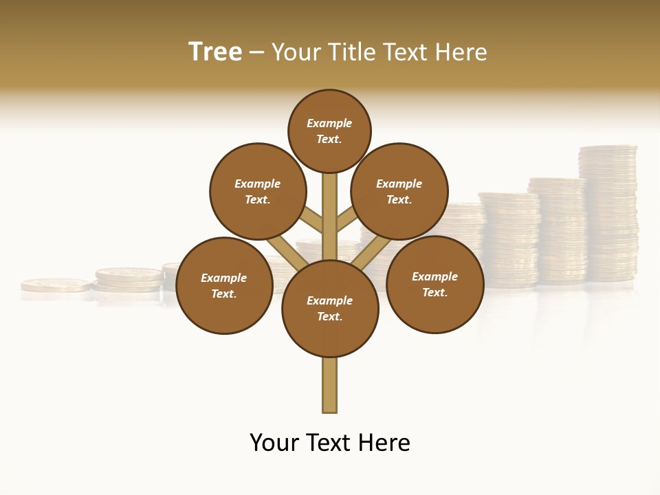 Pile Of Golden Coins, Mexican Pesos PowerPoint Template