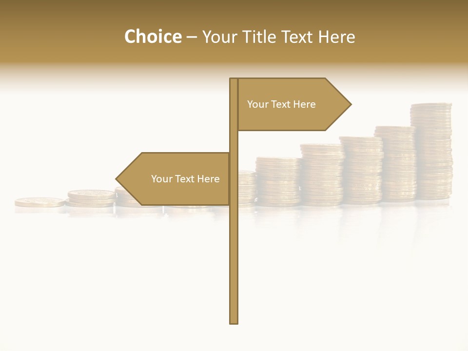 Pile Of Golden Coins, Mexican Pesos PowerPoint Template
