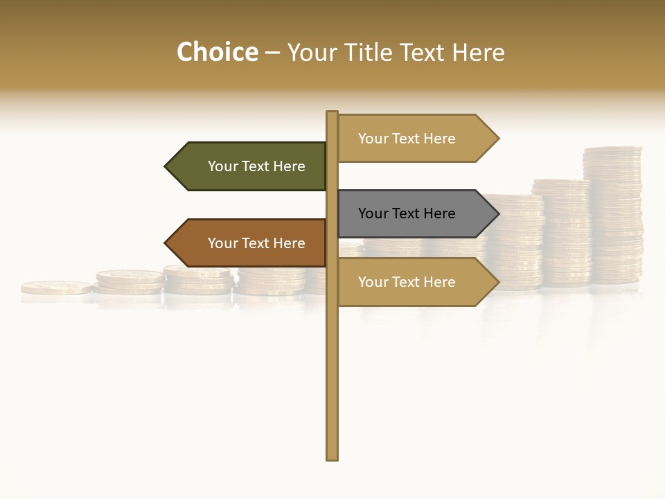 Pile Of Golden Coins, Mexican Pesos PowerPoint Template