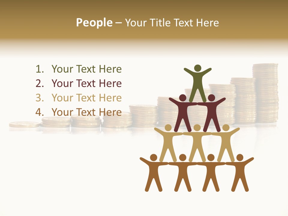 Pile Of Golden Coins, Mexican Pesos PowerPoint Template