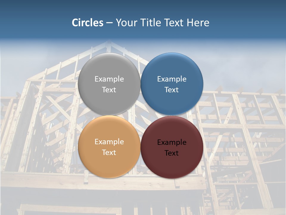 New Home Construction With Wooden House Frame PowerPoint Template