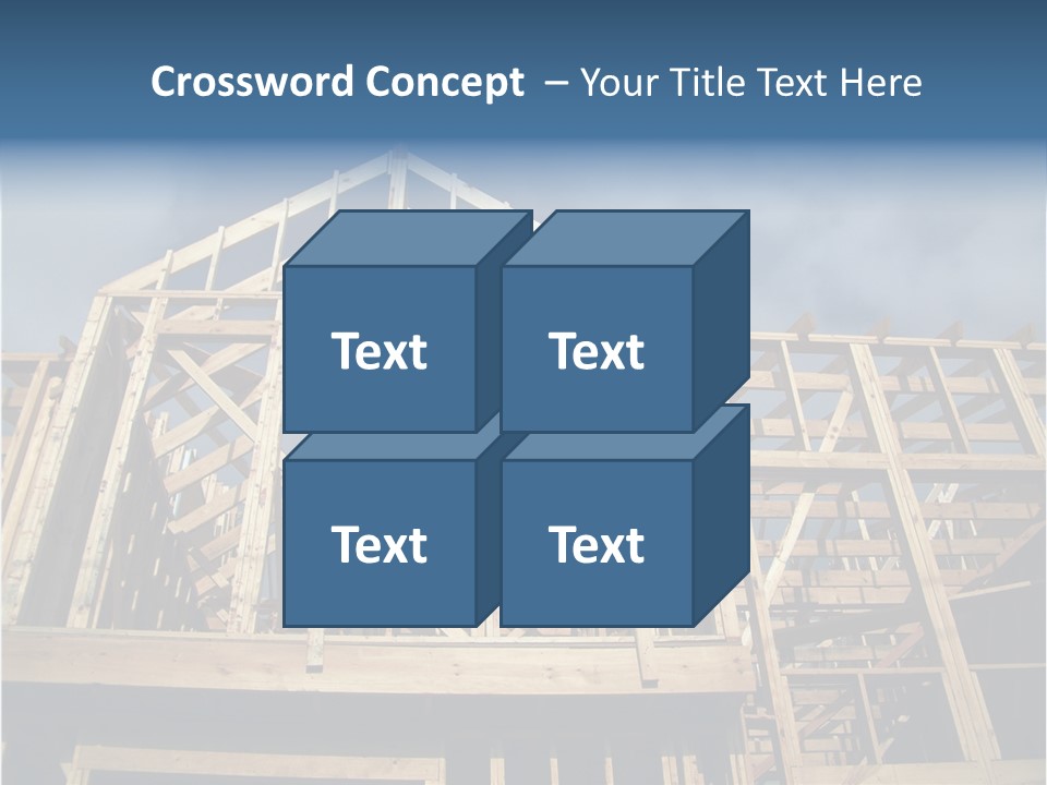 New Home Construction With Wooden House Frame PowerPoint Template