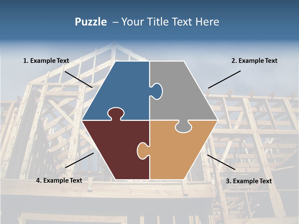 New Home Construction With Wooden House Frame PowerPoint Template