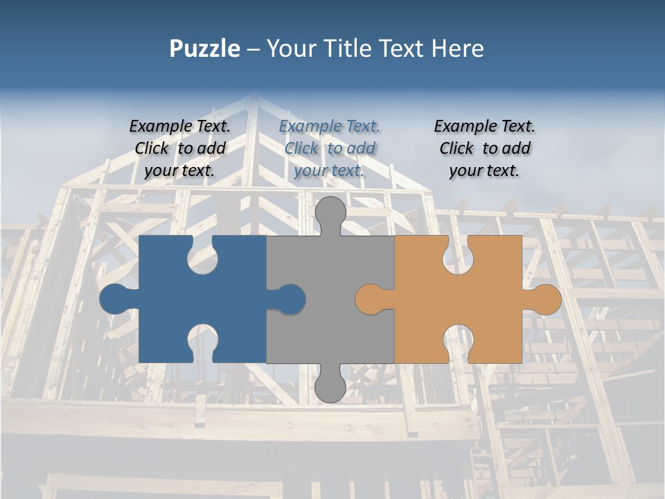 New Home Construction With Wooden House Frame PowerPoint Template