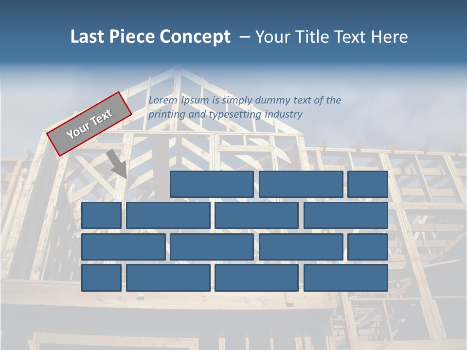 New Home Construction With Wooden House Frame PowerPoint Template