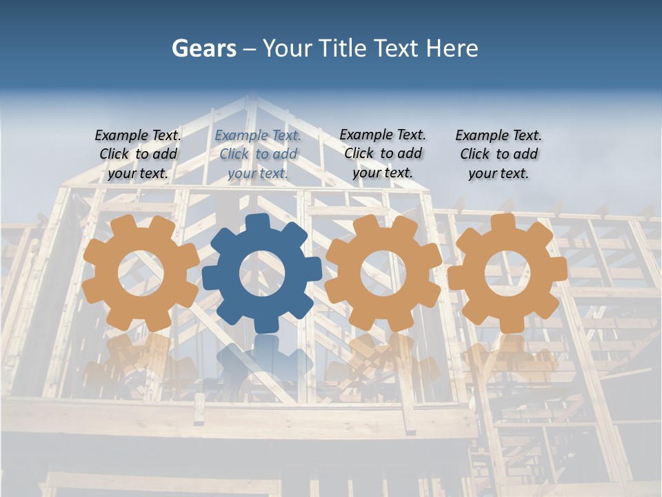 New Home Construction With Wooden House Frame PowerPoint Template