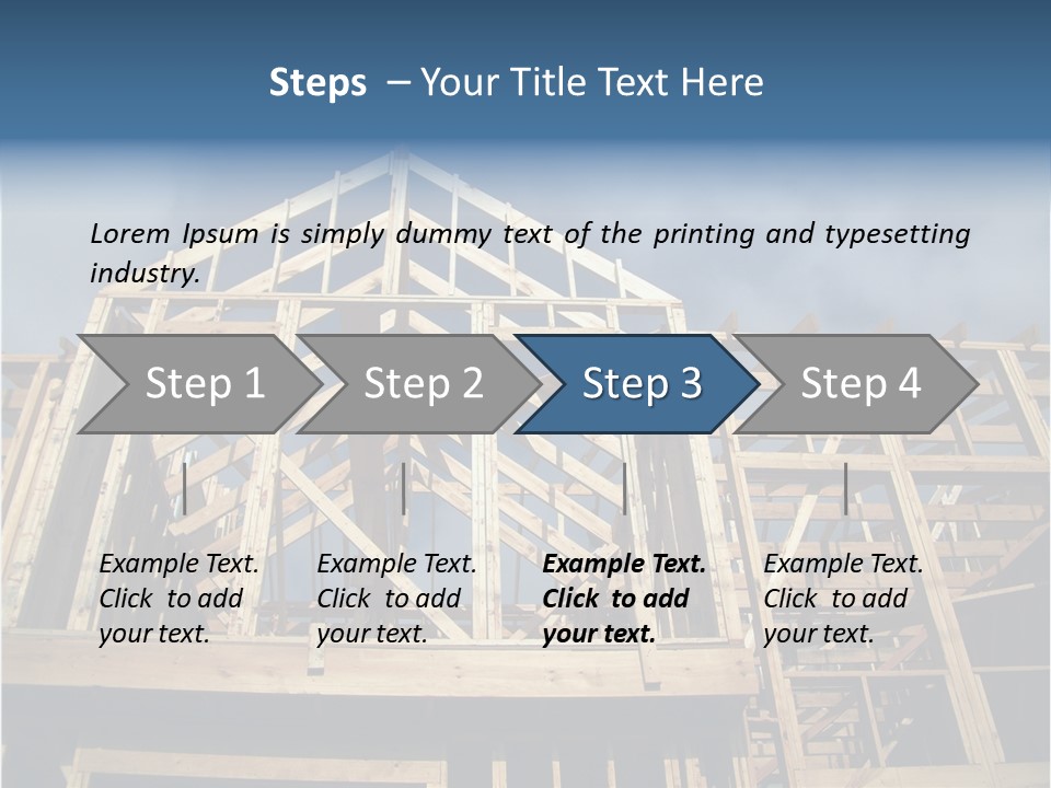 New Home Construction With Wooden House Frame PowerPoint Template
