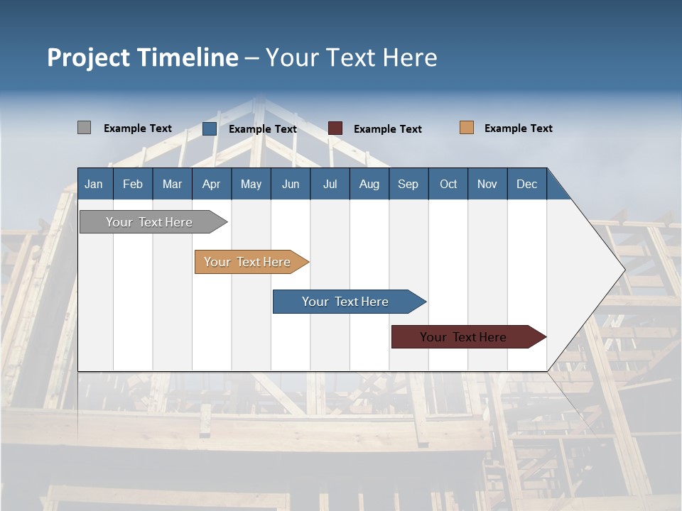 New Home Construction With Wooden House Frame PowerPoint Template