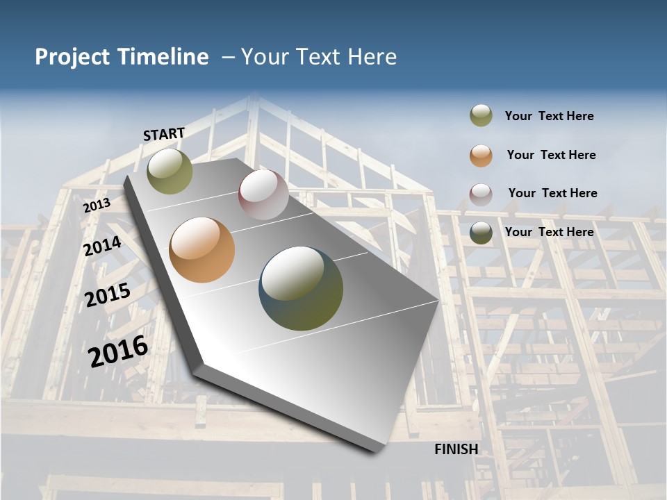 New Home Construction With Wooden House Frame PowerPoint Template