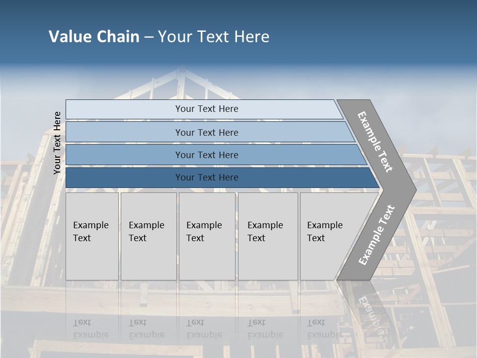 New Home Construction With Wooden House Frame PowerPoint Template