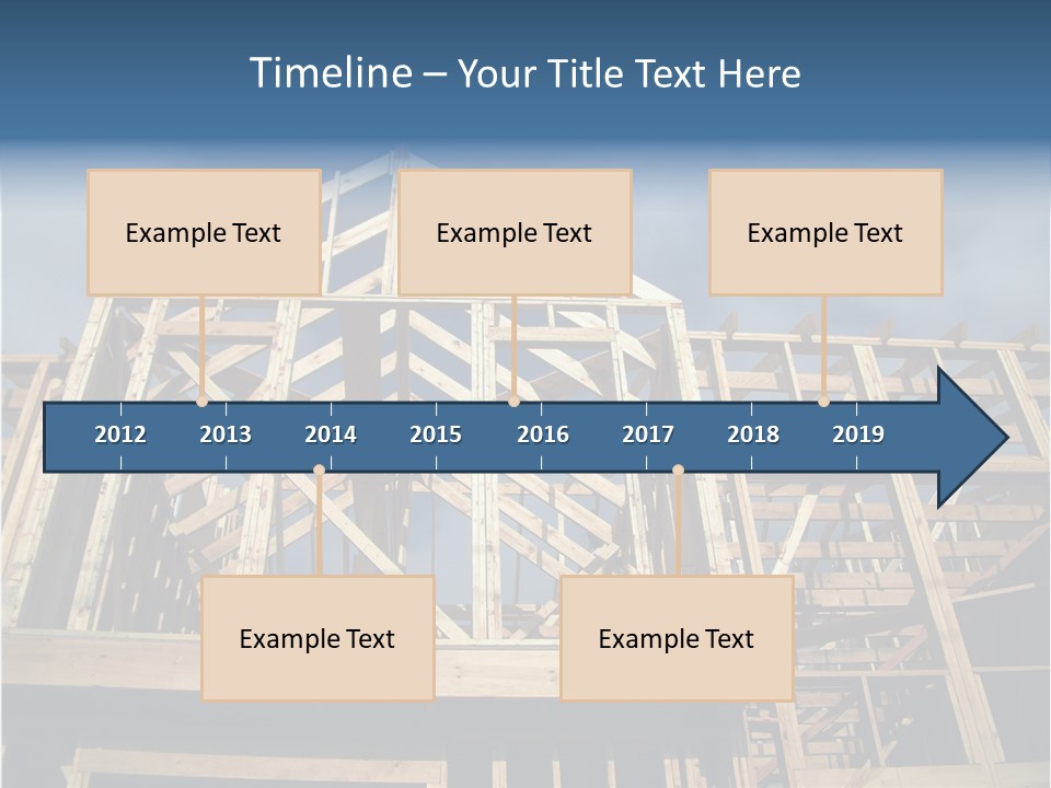 New Home Construction With Wooden House Frame PowerPoint Template