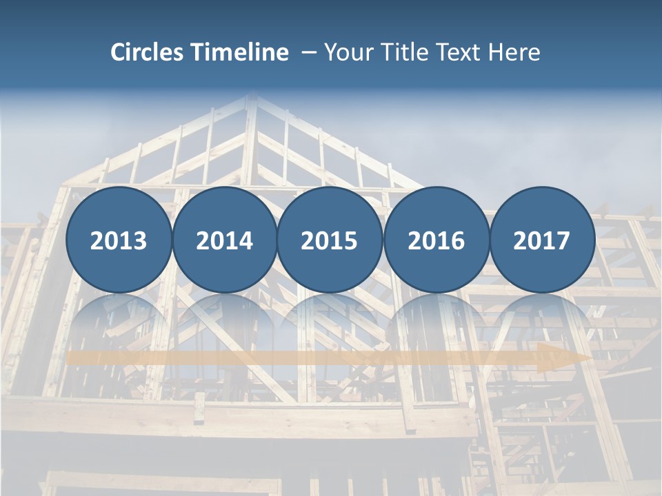 New Home Construction With Wooden House Frame PowerPoint Template