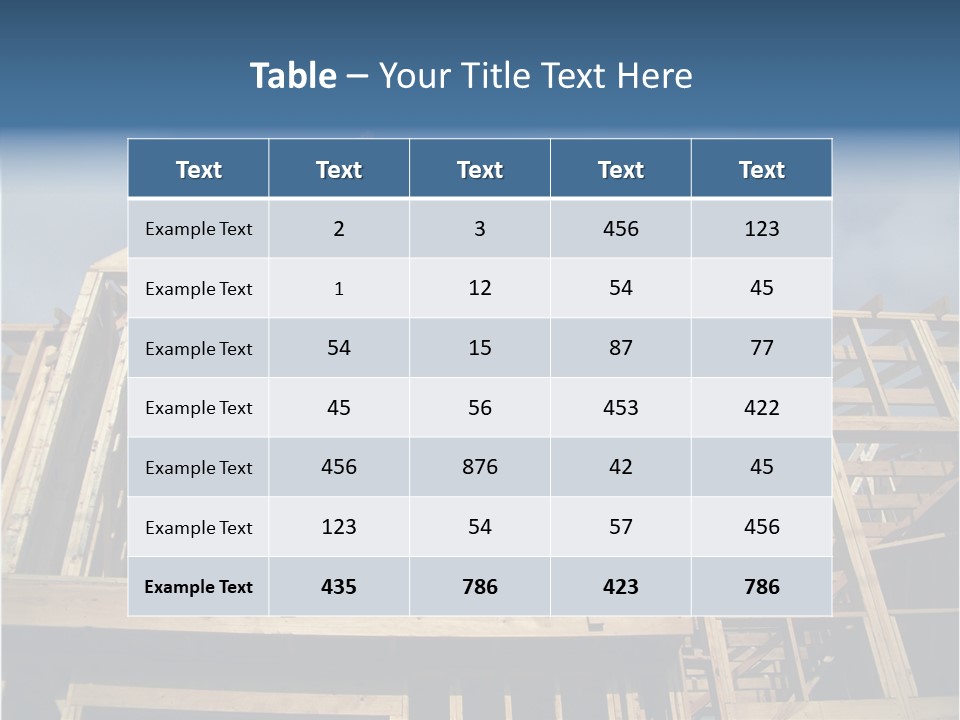 New Home Construction With Wooden House Frame PowerPoint Template