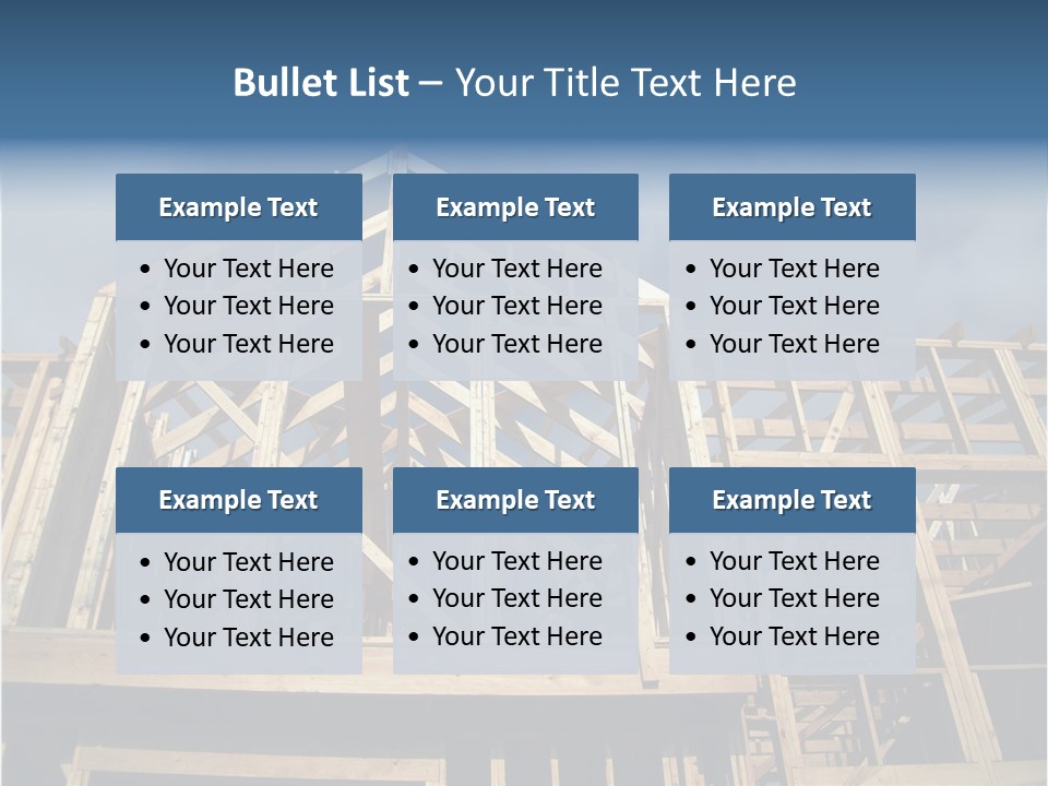 New Home Construction With Wooden House Frame PowerPoint Template