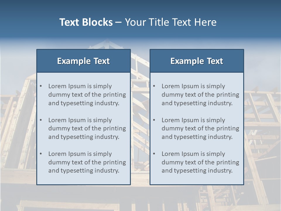 New Home Construction With Wooden House Frame PowerPoint Template