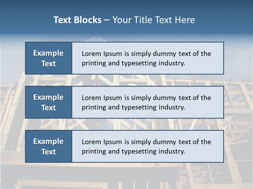 New Home Construction With Wooden House Frame PowerPoint Template
