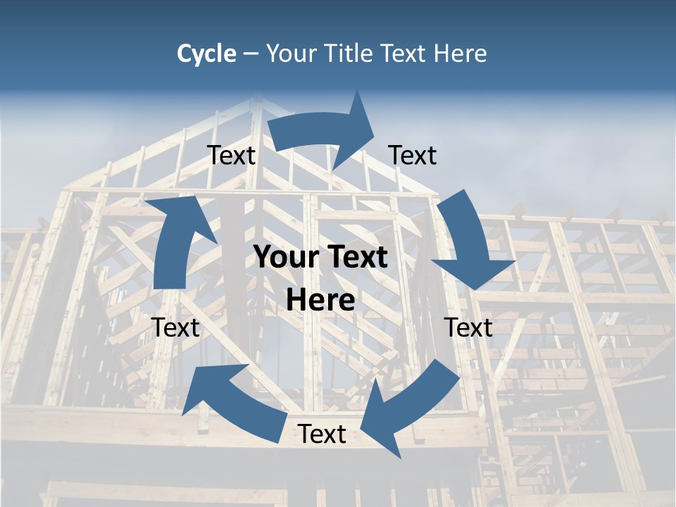 New Home Construction With Wooden House Frame PowerPoint Template