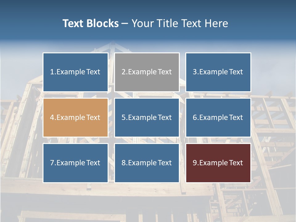 New Home Construction With Wooden House Frame PowerPoint Template
