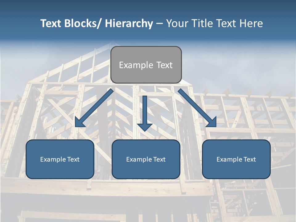New Home Construction With Wooden House Frame PowerPoint Template