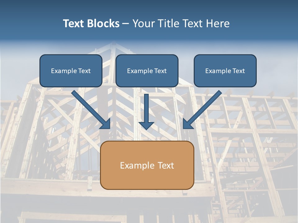New Home Construction With Wooden House Frame PowerPoint Template