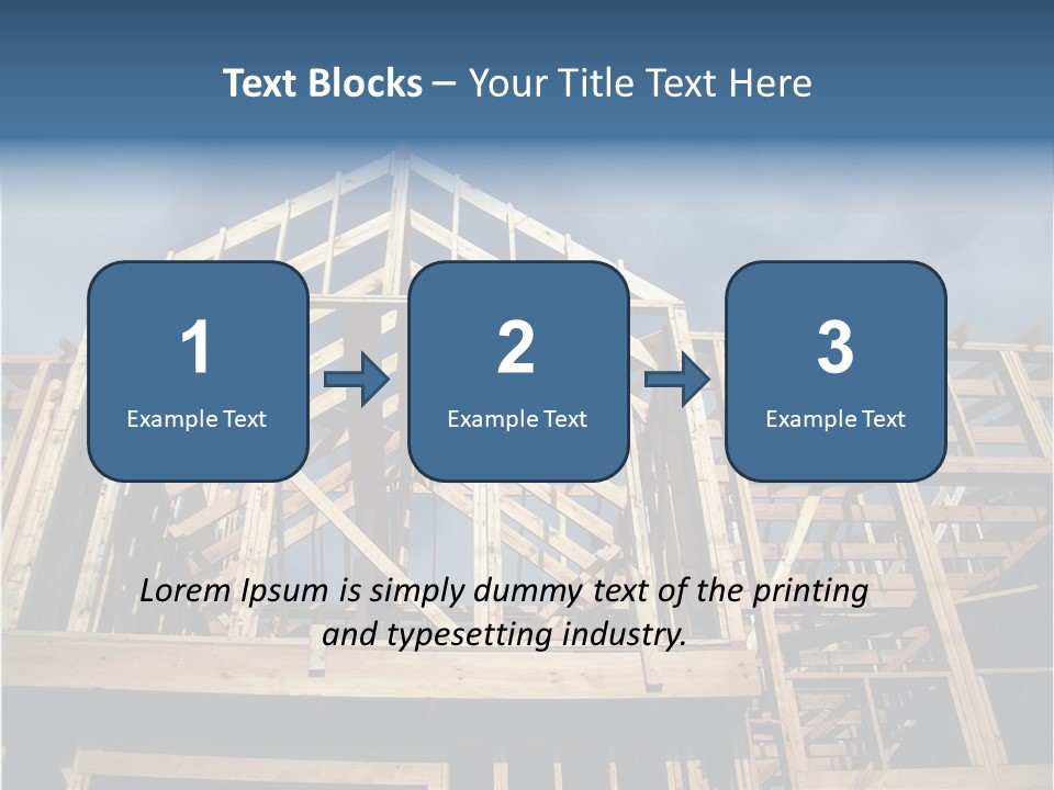 New Home Construction With Wooden House Frame PowerPoint Template