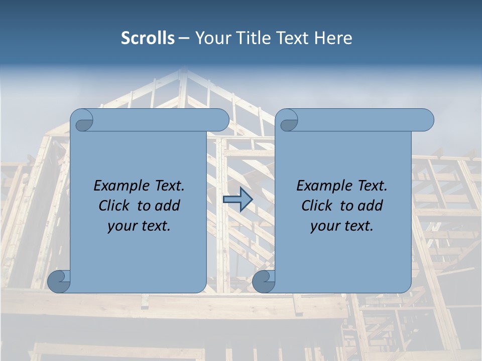 New Home Construction With Wooden House Frame PowerPoint Template
