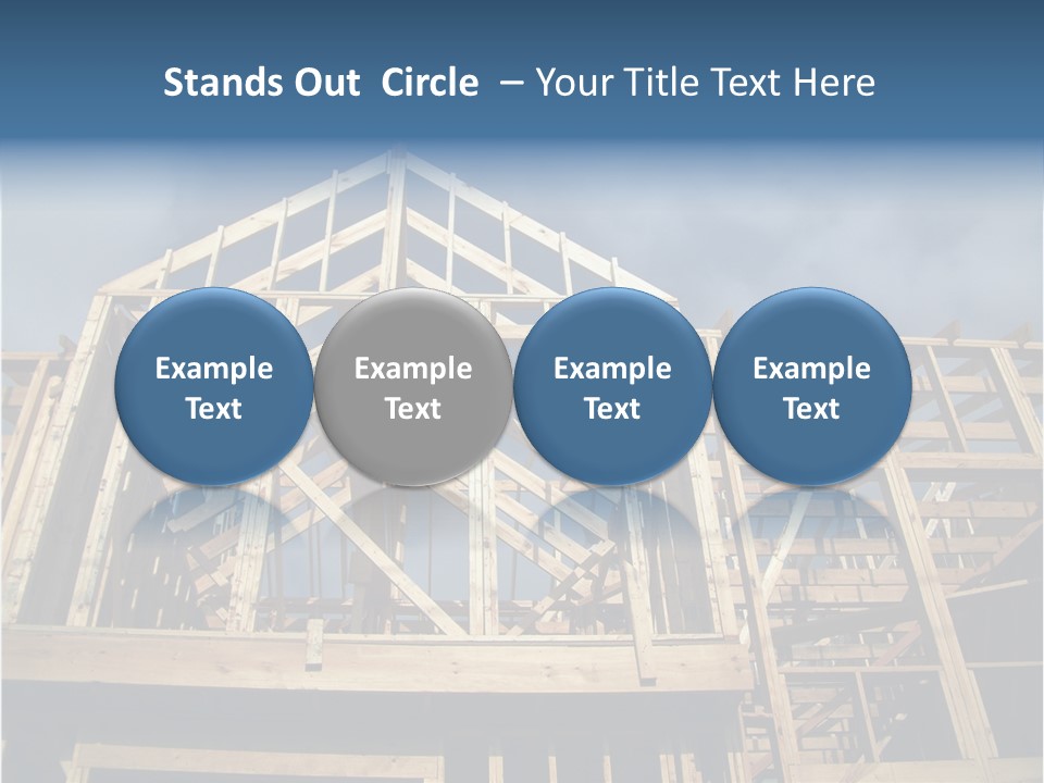 New Home Construction With Wooden House Frame PowerPoint Template