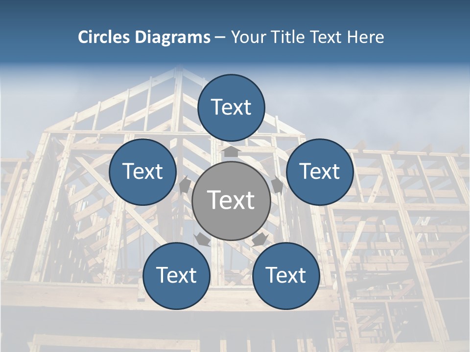 New Home Construction With Wooden House Frame PowerPoint Template