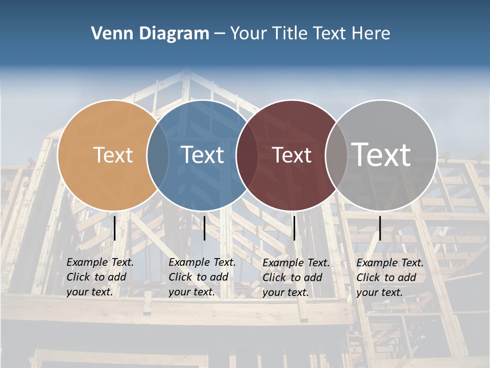 New Home Construction With Wooden House Frame PowerPoint Template