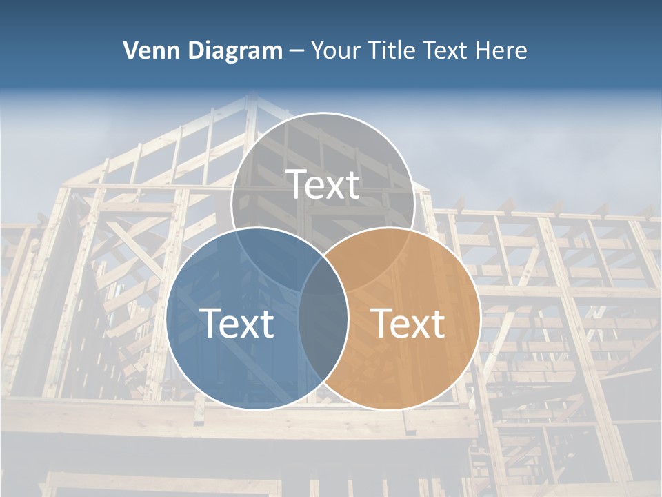 New Home Construction With Wooden House Frame PowerPoint Template