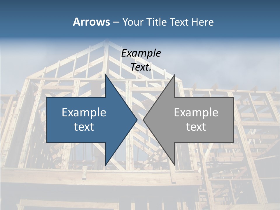 New Home Construction With Wooden House Frame PowerPoint Template