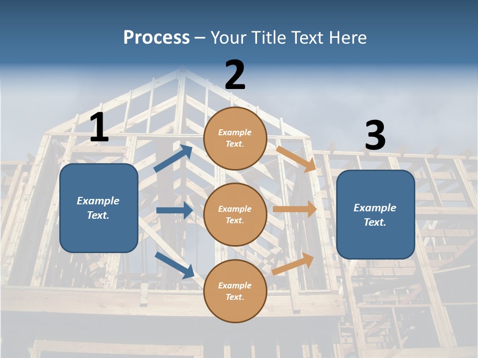 New Home Construction With Wooden House Frame PowerPoint Template