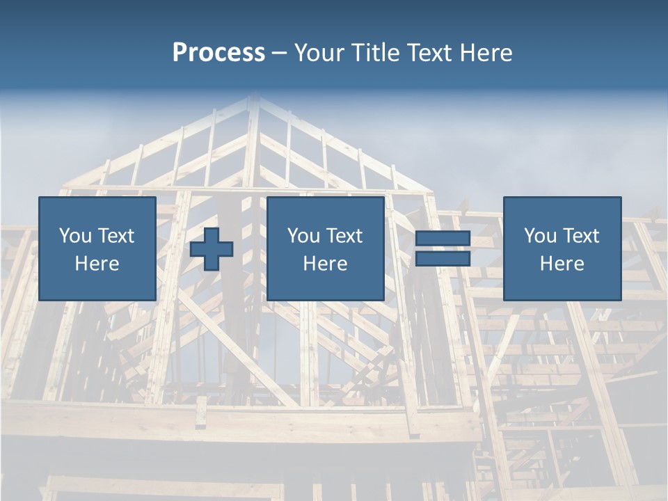 New Home Construction With Wooden House Frame PowerPoint Template