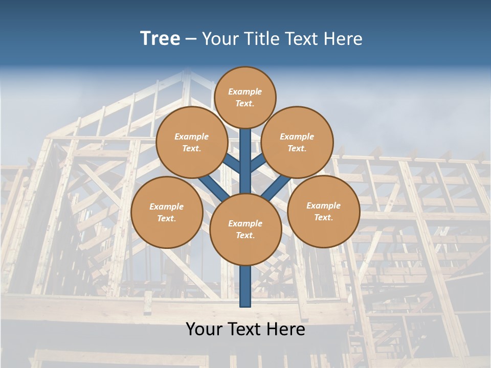 New Home Construction With Wooden House Frame PowerPoint Template