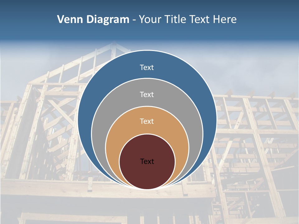 New Home Construction With Wooden House Frame PowerPoint Template