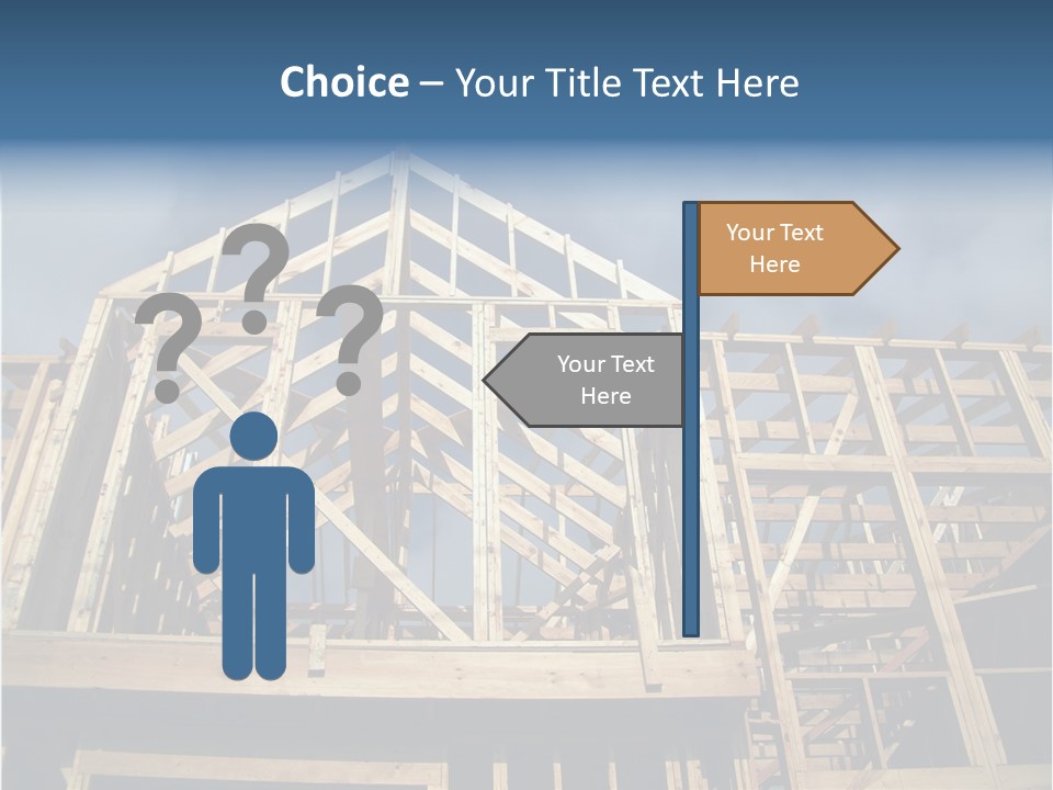 New Home Construction With Wooden House Frame PowerPoint Template