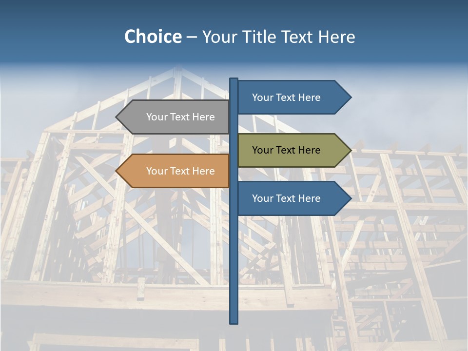 New Home Construction With Wooden House Frame PowerPoint Template