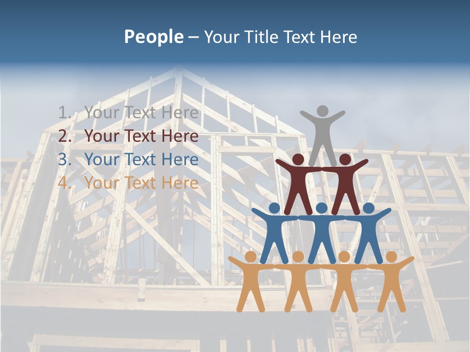 New Home Construction With Wooden House Frame PowerPoint Template