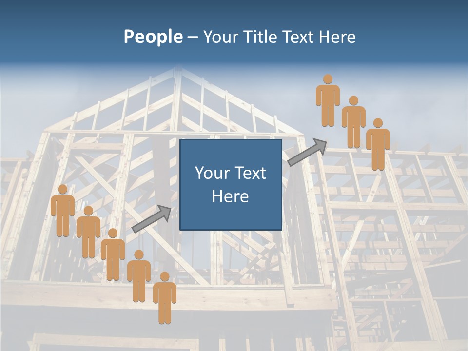 New Home Construction With Wooden House Frame PowerPoint Template