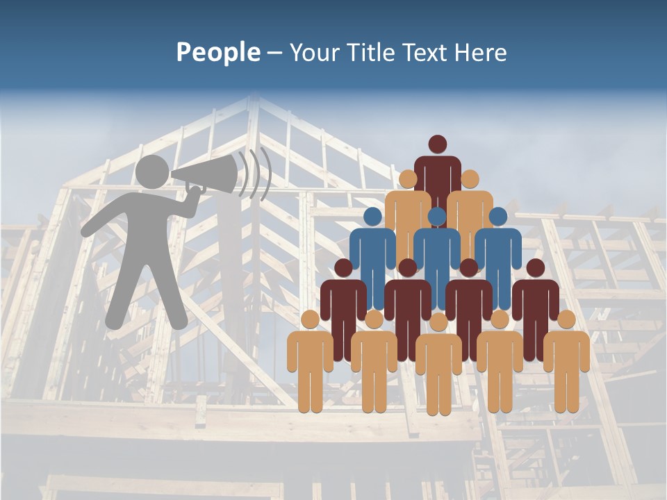 New Home Construction With Wooden House Frame PowerPoint Template