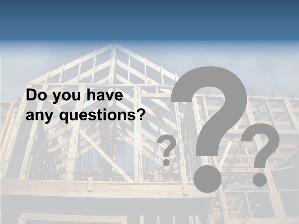 New Home Construction With Wooden House Frame PowerPoint Template