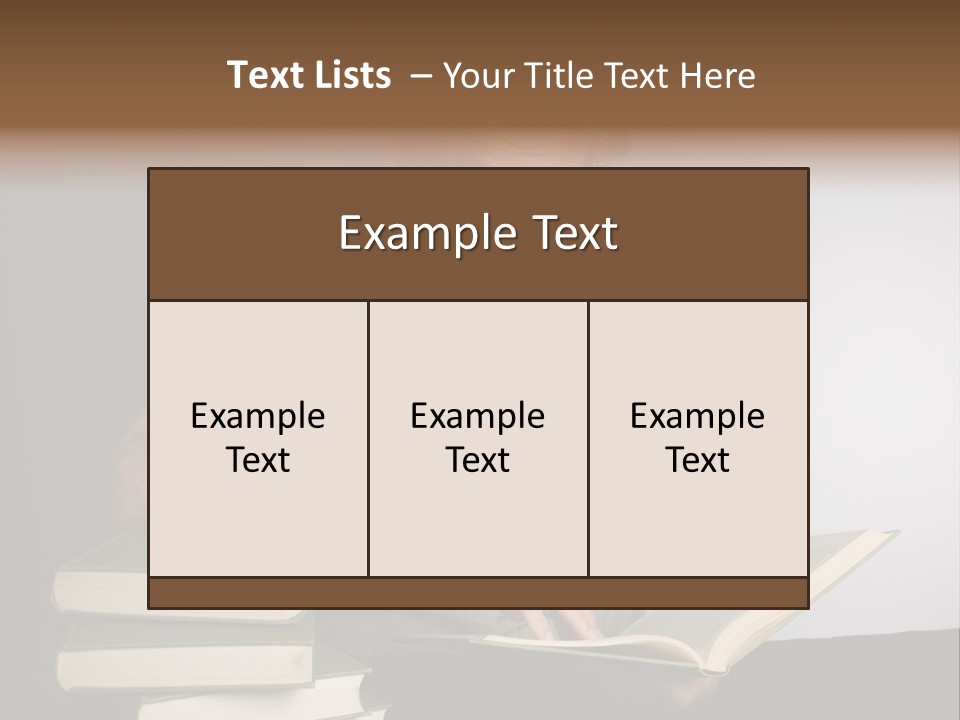 A Man Sitting At A Table With A Stack Of Books PowerPoint Template