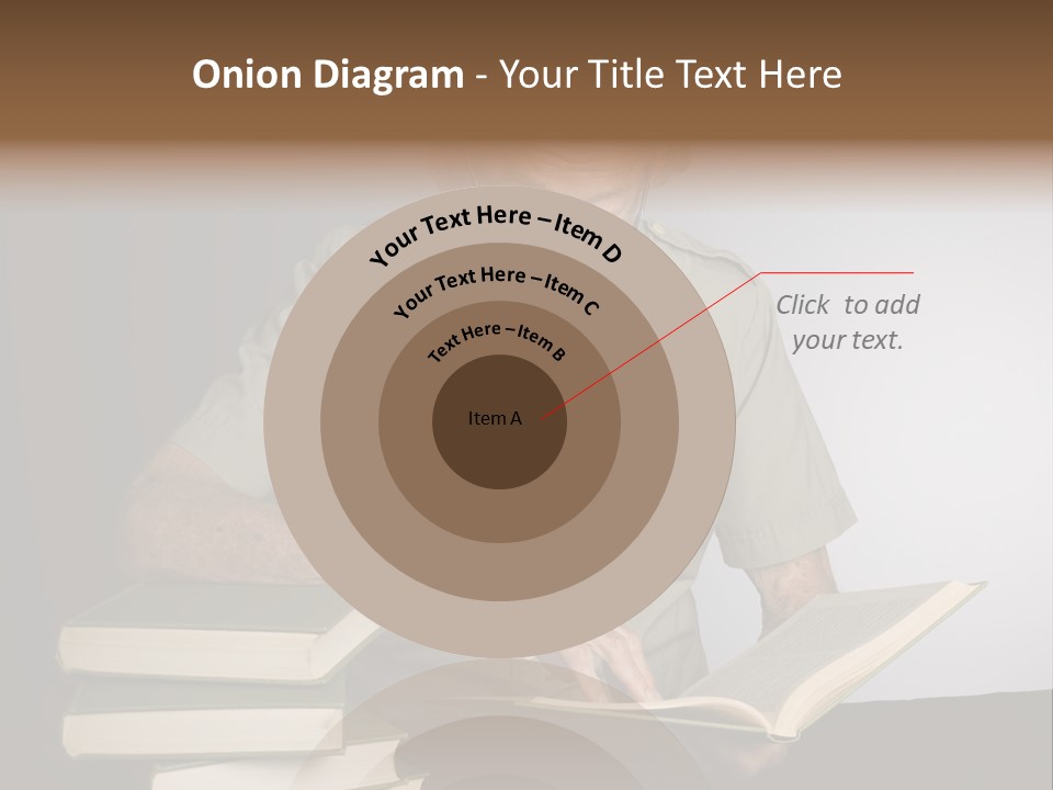 A Man Sitting At A Table With A Stack Of Books PowerPoint Template