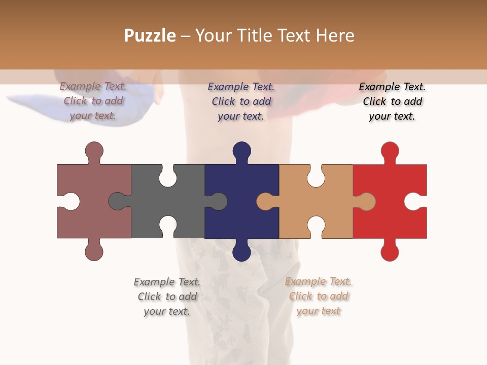 Boy Playing With Blue And Red T-Shirt . PowerPoint Template