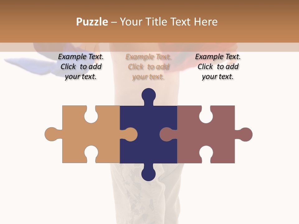 Boy Playing With Blue And Red T-Shirt . PowerPoint Template