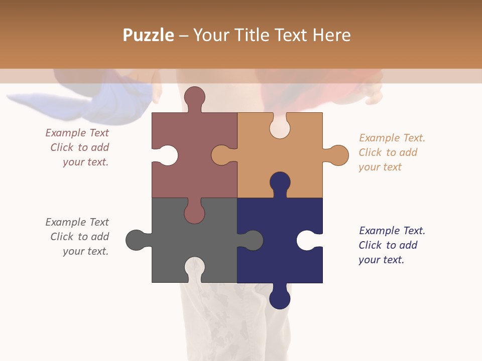 Boy Playing With Blue And Red T-Shirt . PowerPoint Template