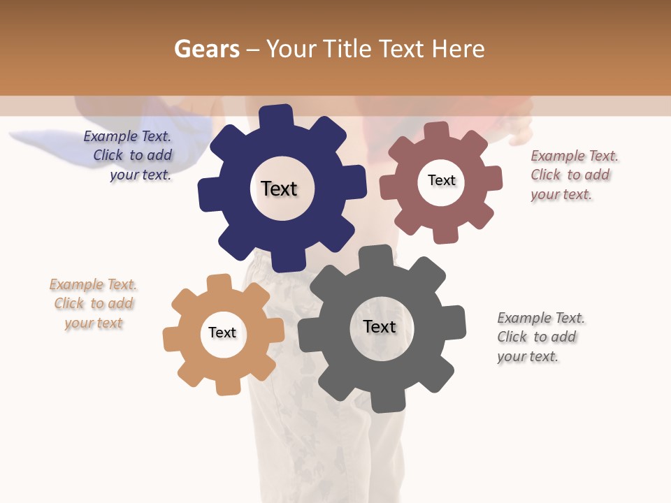 Boy Playing With Blue And Red T-Shirt . PowerPoint Template